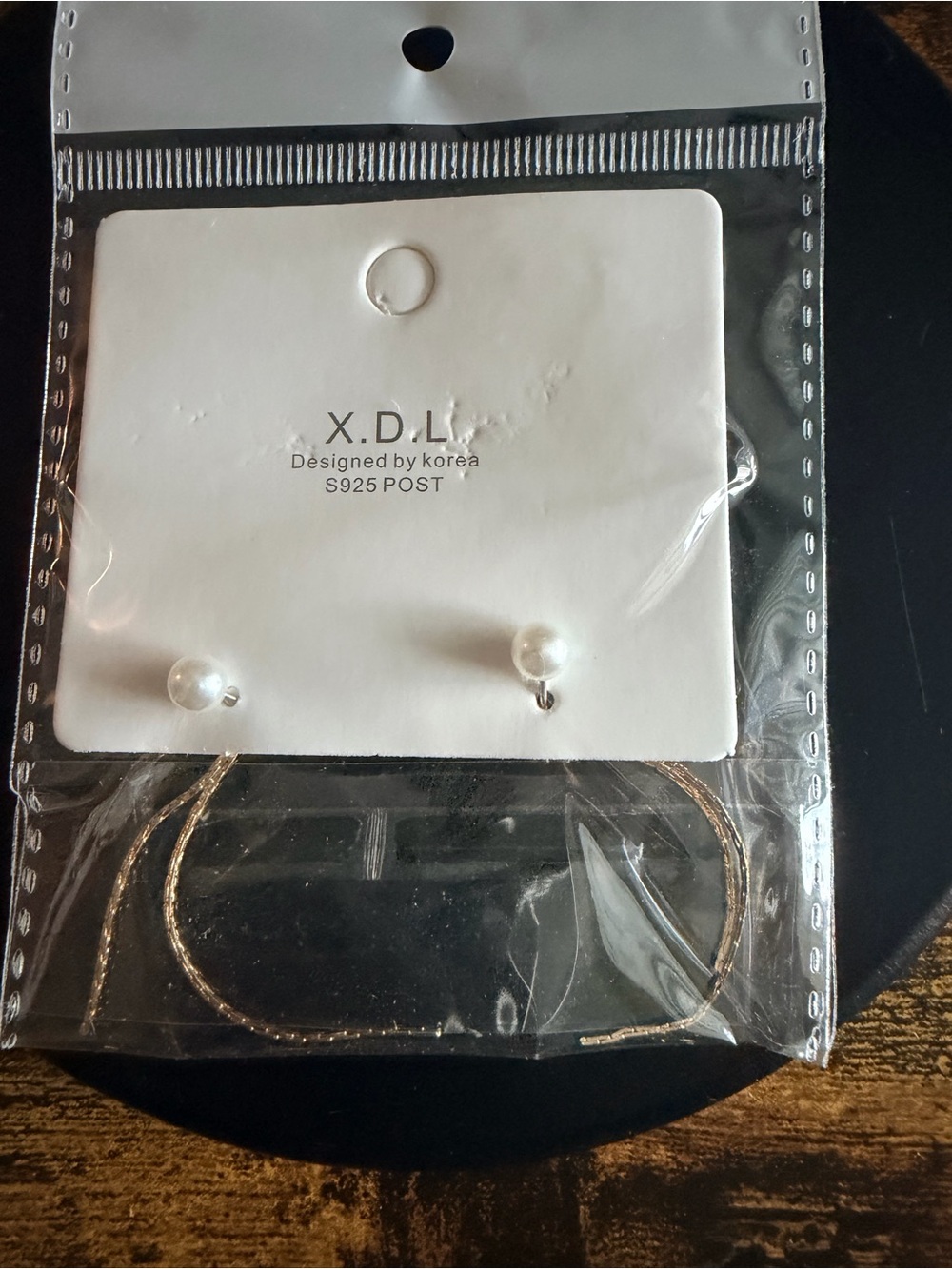 Gold Dangle and Pearl Earrings — Gold and White